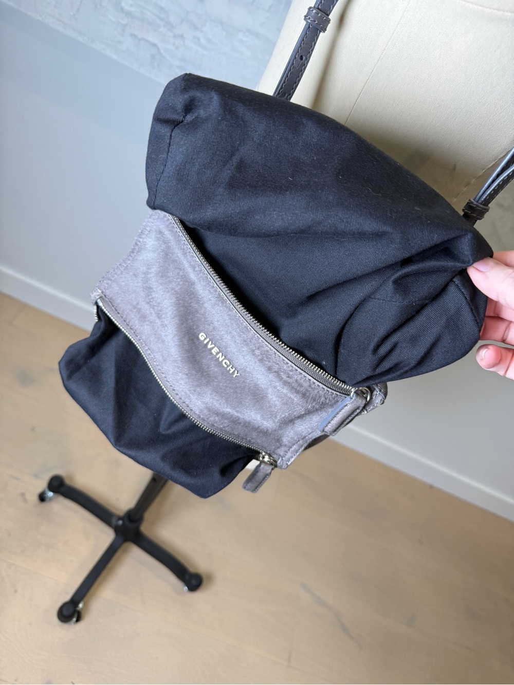 Givenchy Gray Pony & Pebbled Leather Crossbody Pandora - Picture 11 of 16